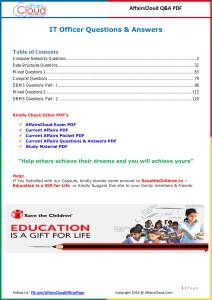 IT Officer Questions & Answers PDF   by AffairsCloud