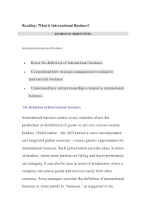 Reading；what is international business