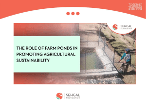 The Role Of Farm Ponds In Promoting Agricultural Sustainability