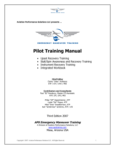 Pilot Training Manual: Upset Recovery & Stall/Spin Awareness