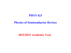 PHYS 423 Lecture One