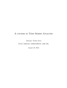 A course in Time Series Analysis