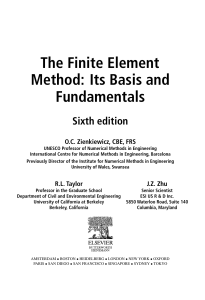 010 Zienkiewicz O C and Taylor R W., Finite Element Method, Elsevier