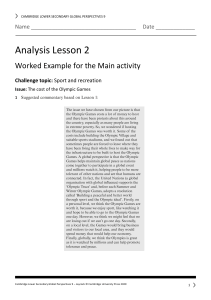 Analysis Lesson 2 Worked Example for the Main activity