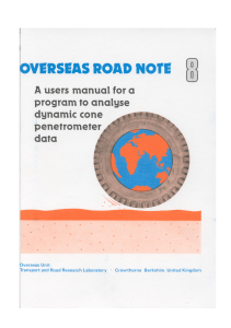 TRRL DCP User Manual: Dynamic Cone Penetrometer Data Analysis