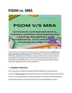 PGDM vs. MBA