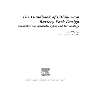 John T Warner-The Handbook of Lithium-Ion Battery Pack Design  Chemistry, Components, Types and Terminology-Elsevier Science (2015)