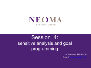Session 4 - LP - Goal programming-sensitive analysis