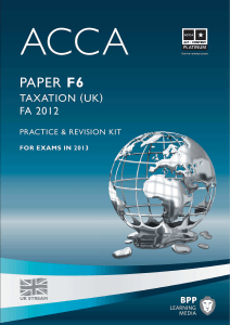 ACCA F6 Tax ACCA FA2012 Practice and Rev