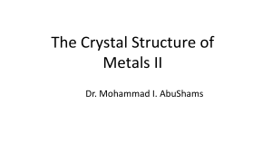 ch1-The atomic structure of metals II