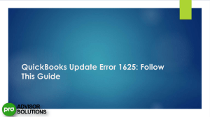 Step-by-Step Fix for QuickBooks Update Error 1625