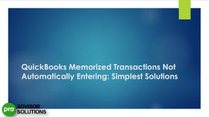 Easy Way To Fix QuickBooks  Desktop Memorized Transactions Not  Entering