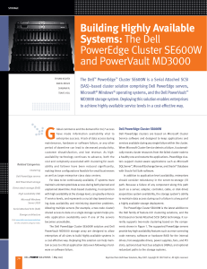 Building Highly Available Systems The Dell PowerEdge Cluster SE600W and PowerVault MD3000