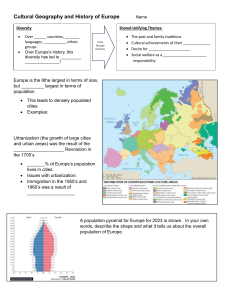 Europe Cultural Geography Student Handout