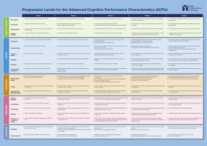 Advanced Cognitive Performance Characteristics ACPs Progression Chart