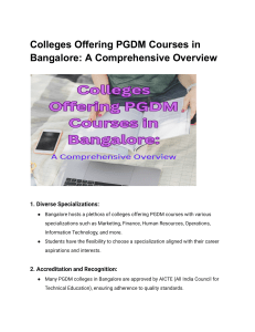 Colleges Offering PGDM Courses in Bangalore  A Comprehensive Overview