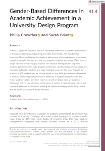 Int J Art Design Ed - 2022 - Crowther - Gender‐Based Differences in Academic Achievement in a University Design Program