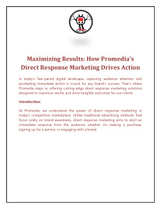 Maximizing Results How Promedias Direct Response Marketing Drives Action