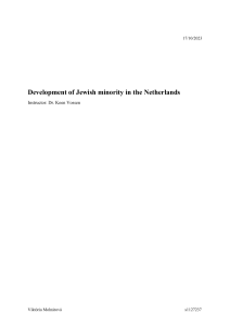 Jewish Minority Development in the Netherlands