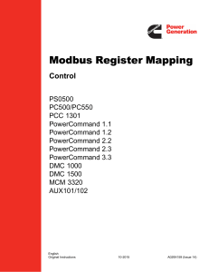 Modbus Register Mapping (389431110)