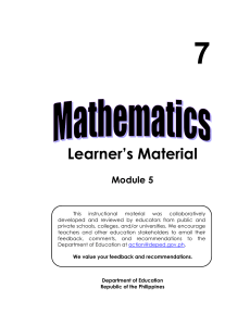 math vii learners material module 5 - statistics quarter 4