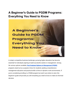A Beginner's Guide to PGDM Programs  Everything You Need to Know