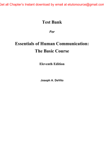 Test BAnk For Essentials of Human Communication The Basic Course 11e Joseph DeVito
