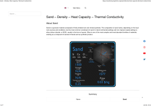 Sand Density, Heat Capacity, Thermal Conductivity