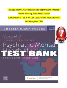 Test Bank for Varcarolis Essentials of Psychiatric Mental Health Nursing 5th Edition