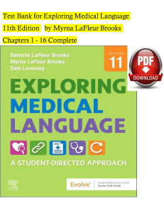 Test bank for exploring medical language 11th edition by myrna lafleur brooks