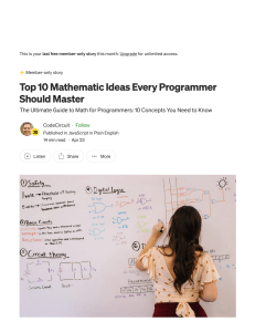 Top 10 Mathematic Ideas Every Programmer Should Master