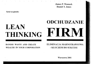 Lean thinking - Odchudzanie firm (J.Womack D.Jones)