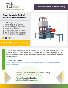 Servo Hydraulic Testing Machines Manufacturers