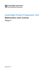 2018 Cambridge Primary Progression Test Maths Stage 4 MS tcm142-430075
