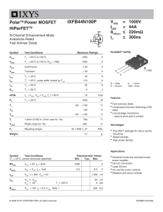 Littelfuse Discrete MOSFETs N-Channel HiPerFETs IXFB44N100P Datasheet.PDF