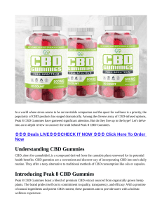 Peak 8 CBD Gummies BE APPROVEN It Scam Or Trusted