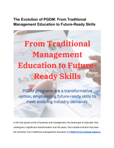 The Evolution of PGDM  From Traditional Management Education to Future-Ready Skills