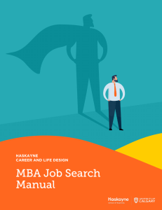 Haskayne MBA Job Search Manual 2023
