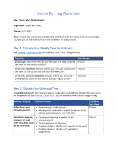 Course Planning Worksheet SPCH 1311