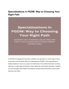 Specializations in PGDM  Way to Choosing Your Right Path