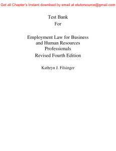 Employment Law Test Bank for HR Professionals, 4th Ed.