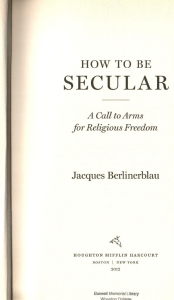 Berlinerblau on secular