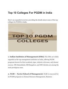 Top 10 Colleges For PGDM in India