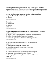 Strategic Management MCQ