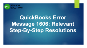 Learn An Easy Way to Fix QuickBooks Error Message 1606