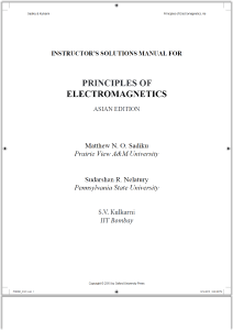 Elements of Electromagnetics 6th edition solution