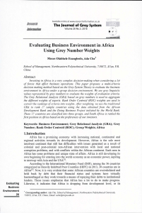 Esangbedo and Che - 2016 - Evaluating Business Environment in Africa Using Gr