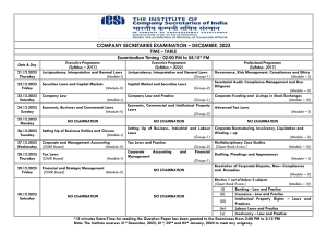 Time Table CS Exams December 2023