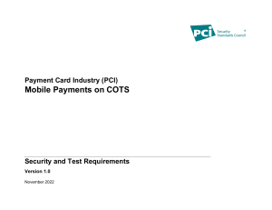 Mobile Payments on COTS-v1.0