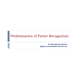 Preliminaries to Patter Recognition